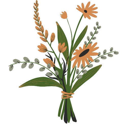 Icône bouquet de fleurs illustrant une démarche écologique durable et des bougies rechargeables responsables